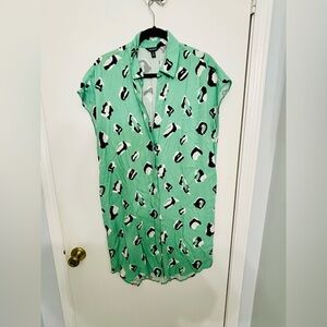 The Limited Green and Black Cheetah/Leopard Print Dress